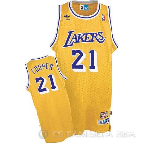 Camiseta Cooper #21 Los Angeles Lakers Retro Amarillo 2016/2017 - Haga un click en la imagen para cerrar